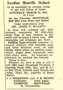 Our home, in its former stae at James Hallets Farm for sale 1935, The Nambour Chronicle